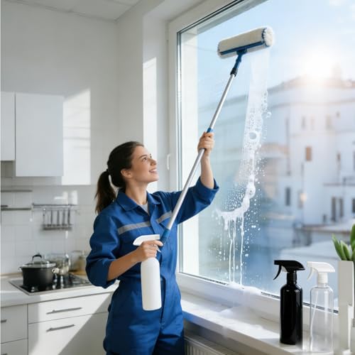 3 Stk Zerstäuber Sprühflaschen 500 ml, Spray Bottles, Leere Nachfüllbar Pflanzensprüher Wassersprühflasche für Blumen Haare Küche Reinigung Friseur Spritzflasche Pumpsprühflasche, mit Klebeetiketten