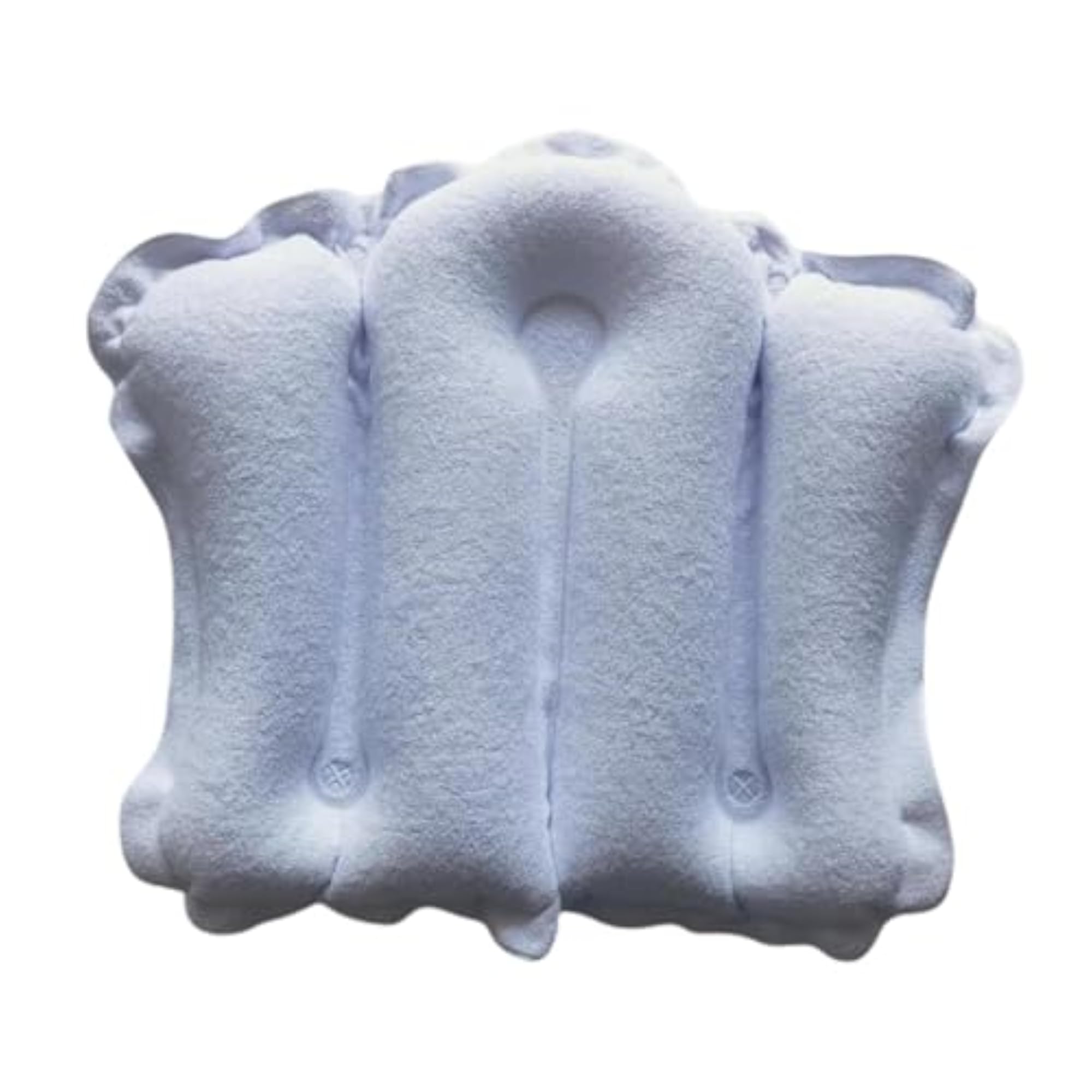 Inflatable Bath Pillow with Suction Cups, White
