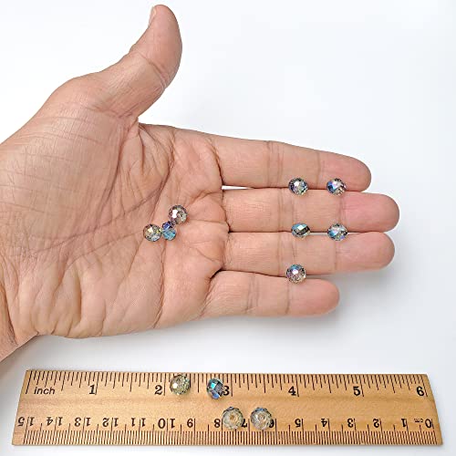 Image of 8mm Rondelle Clear Green Glass Beads for Jewelry Making, 300pcs Faceted Briolette Crytal Spacer Beads for Bracelet Necklace Earring