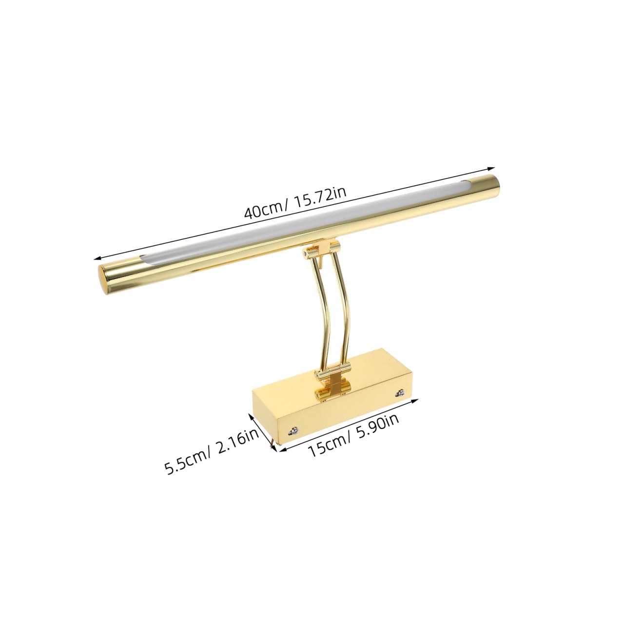 NUOBESTY Lámpara De Tocador Led De Espejo 9w De Acero Inoxidable Dorado, Luz Frontal Para Baño y Dormitorio, Aplique De Pared Versátil, 40 Cm, Iluminación Funcional Para Maquillaje