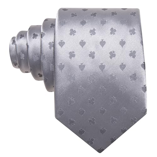 Image of Barry.Wang Silk Ties for Men Fun Necktie and Tie Clip Set for Wedding Party Business Formal Extra Long