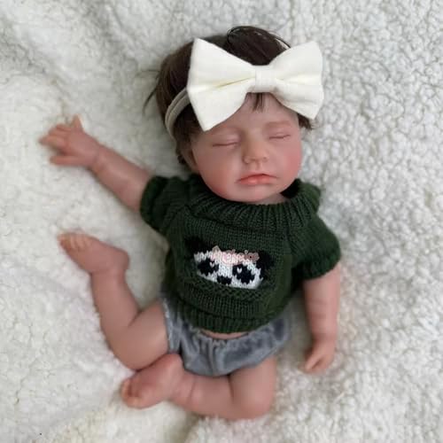 Realistische 12 Zoll Silikon Reborn Baby Puppe Mädchen-handgefertigte lebhafte geschlossene Augen geöffnet Mund Neugeborenes für Sammlergeschenk – Bild 8