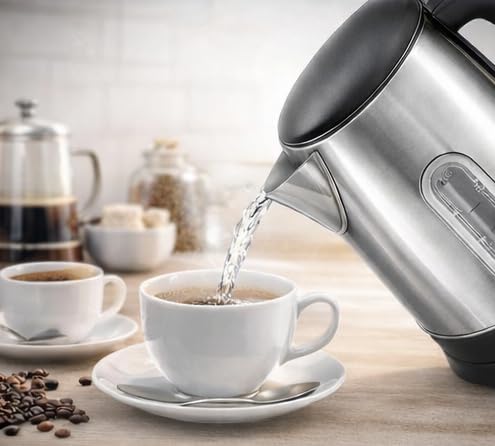 Image of NEEPRA Neepra Enterprise Electric Kettle 1.7 Litre | Stainless Steel Body | Auto Cut-Off | Fast Boil | Cordless Electric Kettle for Tea, Coffee & Hot Water (Steel 1.7L)