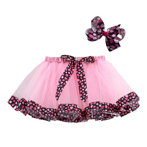 Genérico Falda Tutu Niña, Tutu Niña Jupe Tulle inflado Estampado corazón Dulce Princesa réveillon y Fiesta Ropa de Rendimiento para Niñas