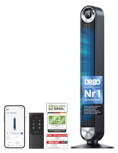Dreo Smart Leiser Turmventilator mit Kühlung, 106cm WiFi Alexa...