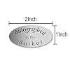 Silver Foil Autographed Label Stickers 1 x 2 Inch Oval Autographed by The Author Stickers Laminated Author Stickers-1008 Labels/Pack