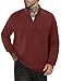 TUREFACE Quarter Zip Mock Neck Sweater for Mens 2025 Fashion Sweatshirt Quilted Design with Ribbed Cuffs 2 Pockets Easily for Daily Wearing,Red,M