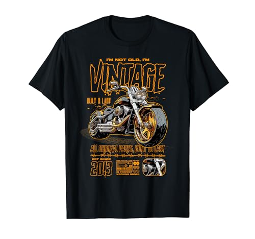 Cumpleaños de motos de motociclistas vintage nacido en 2013 Camiseta