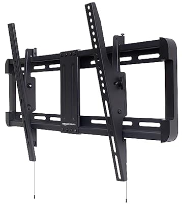 Amazon Basics Tilt TV Wall Mount with Horizontal Post Installation Leveling for 32 to 86 inch TVs, Black