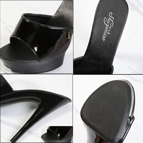 Women's Peep Toe Stiletto platform Sexy Prom Slides 5.12in High Heel FishMouth Open Toe breathe comfort Heeled Y2K Party Sandals for Evening Wedding3