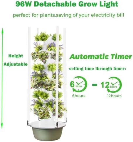 Indoor Hydroponics Growing System with LED Light - 5-Layer Smart Garden Tower for Home Gardening Enthusiasts, Perfect Hydroponic Kit for Vegetables & Herbs