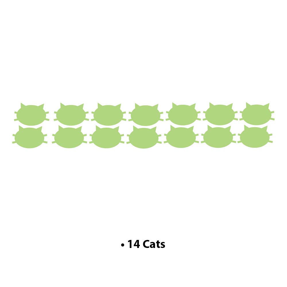 Glow in The Dark Wall Sticker 14 Cats - 10 x 55cm, 10x55 - Image 2