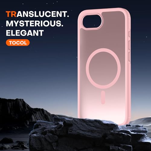 Image of TOCOL for iPhone 17e Case, Compatible with Magsafe, Military Drop Protection, Slim Translucent Matte Shockproof for iPhone 17 e Case 6.1 inch (Light Pink)