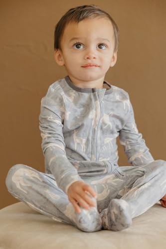 Image of Copper Pearl Baby Zip-Up Footie Pajamas - Soft Stretchy Sleep and Play Footies for Boys and Girls