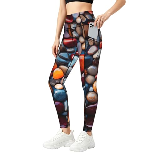 Leggings elásticos TTYDOKLA con bolsillos prácticos y diseño deportivo de adoquines