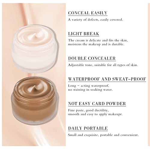 Freeorr 2 Colors Tattoo Cover Up, Scar/Tattoo/Birthmark Tattoo Cover Concealer Full Coverage Makeup, Waterproof&Long Lasting, Two-Color Tattoo Concealer Set Cover Up Body Face Tattoo Cover Up Makeup Waterproof, With Coloring Tools #TOP3