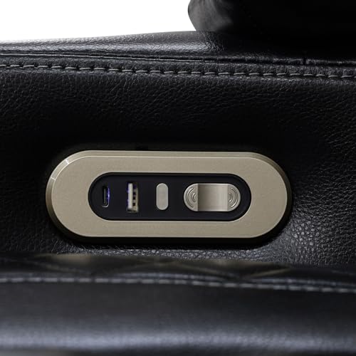 Image of Power Reclining Chair, Single Electric Recliner Furniture with USB Charging Port, Breathable PU Leather Recliners for Home Theater Seating, Living Room, Apartment, Black