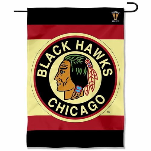 Chicago Blackhawks Vintage Retro Double Sided Garden Flag