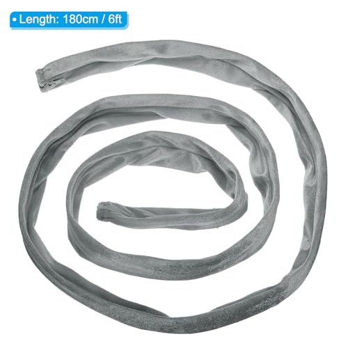 Image of PATIKIL 6ft Lamp Chain Cover, Chain Protective Sleeve Washable with Zipper for Chandelier Lighting Wires Swing Light Fixture, Grey