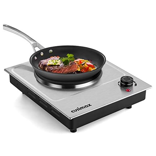 CUSIMAX 1500W Electric Hot Plate, Hot Plate for Cooking Electric Single Burner, Portable Countertop Burner Stainless Steel, Easy to Clean,CMHP-C150N