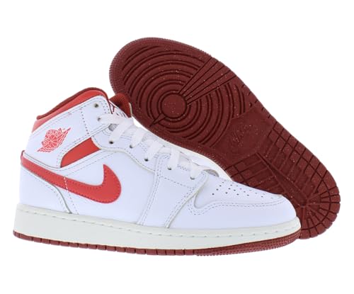 Image of Nike Air Jordan 1 Mid Leather GS Boys Shoes