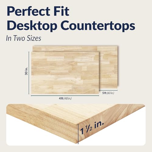 Howizz Butcher Block Countertop 60 x 30 x 1.5 Inches - Unfinished Hevea Solid Wood Table Top, Wood Countertop for DIY for Desk Top, Workbench Top, Kitchen Countertop