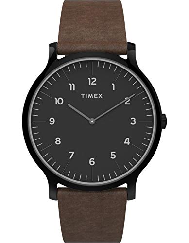 Montre Homme Timex Norway 40mm Cadran Épuré Bracelet Cuir Noir