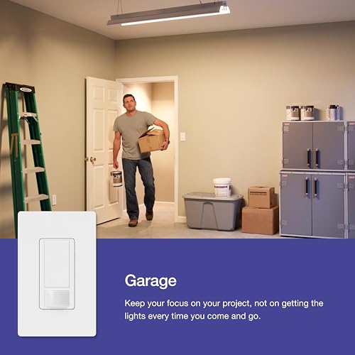Lutron Maestro Motion Sensor Light Switch Indoor for Bathroom, Garage, Laundry Room, Any Bulbs, Occupancy Vacancy Sensor, Single-Pole, MS-OPS2-BL, Black by Lutron - Image 5