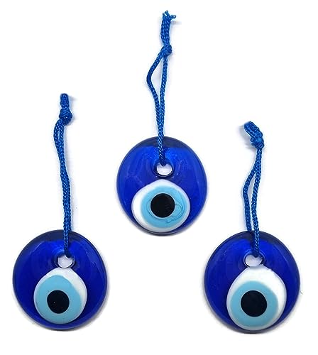 Œil turc à suspendre, cristal anti-mauvais œil bleu, porte-bonheur, 4 cm de diamètre avec de l'eau et du fil, Nazar Boncuk, Evil Eye (3)