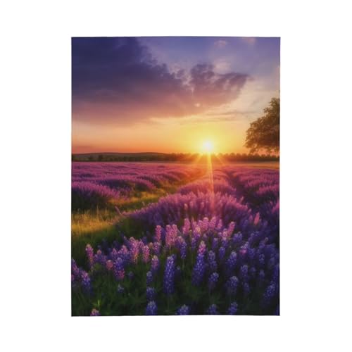 Couverture polaire douce pour climatisation lit et canapé lavande