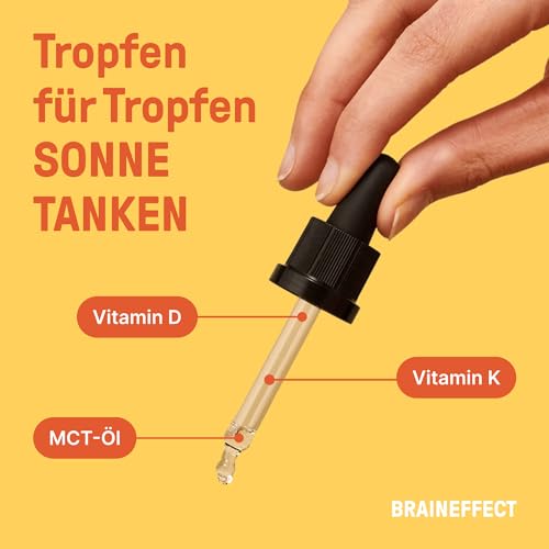 BRAINEFFECT Vitamin D3 K2 Tropfen – Hochdosiert, 500% Tagesbedarf – Ansicht 2