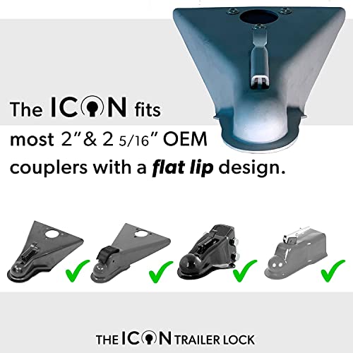 Altor The Icon Trailer Lock For 2” Couplers With A Flat Lip Design | Heavy Duty Theft Deterrent Trailer Coupler Lock For Rv Toy Hauler Utility Box Cargo Boat Trailers #TOP3