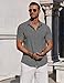 COOFANDY Mens Button Down Short Sleeve Shirts Men Casual Shirt Summer Beach Linen Shirt Grey