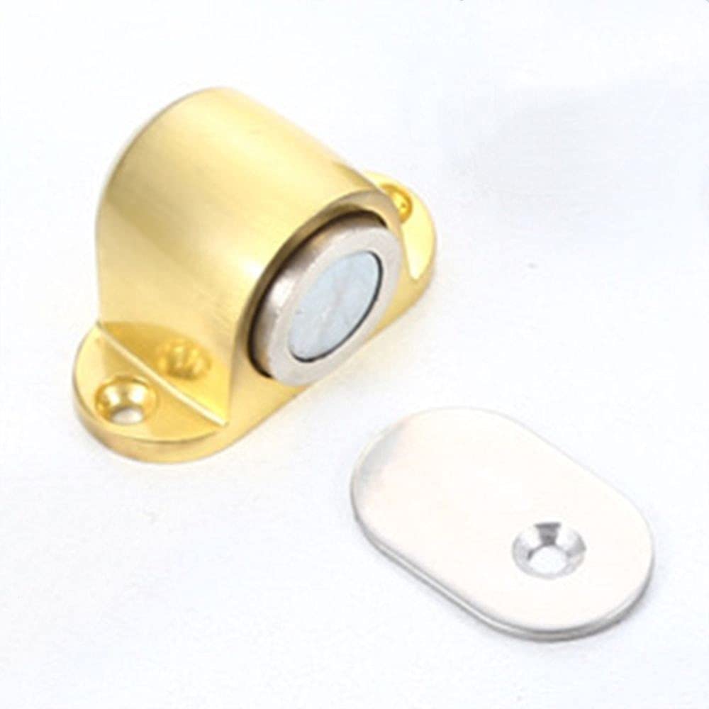 Magnetic Door Stop Odbojnik Do Drzwi Ze Stopu Cynku, Montaż Na Podłodze, Dziurkowanie, Magnetyczny, Wielokolorowy(Brushed Gold)