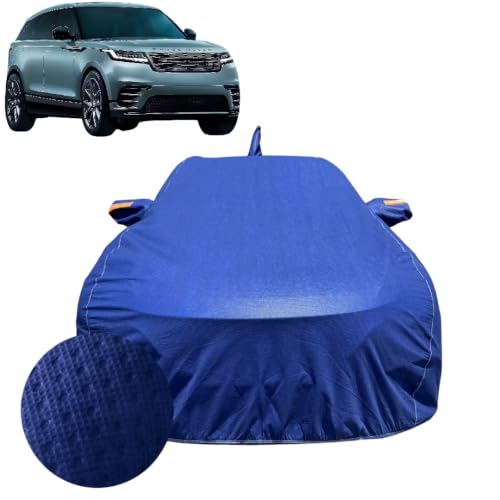 Image of Car Cover for Range Rover Velar (2018-2026) | 100% Waterproof Cover with Reflective Mirror Pockets | Dustproof, Scratchproof, Heatproof Range Rover Velar Car Cover |Soft Cotton Lining| Blue