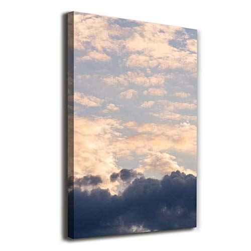 Image sur toile salon et chambre 70x100 cm, grand tableau paysage nuages et ciel bleu