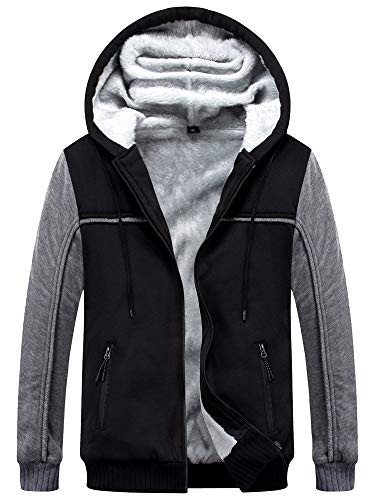 TOLOER Men's Pullover Winter Fleece Hoodie Jackets Full Zip Wool Warm Thick Coats