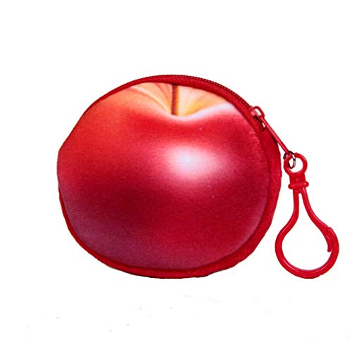 Preisvergleich Produktbild LIXIAQ1 Kreative Obst Geldbörse Persönlichkeit Brieftasche Münztüte Headset Tasche Reißverschluss Tasche Aufbewahrungstasche, roter Apfel