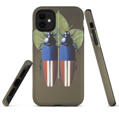HYPESTYLE Leaves Beetles Phone Case Compatible with iPhone 16 15 14 13 12 pro max Compatible with Samsung Galaxy S25 S24 S23 Ultra S21 FE Dual Layer Sturdy Shockproof Full Protection with Mag-Safe