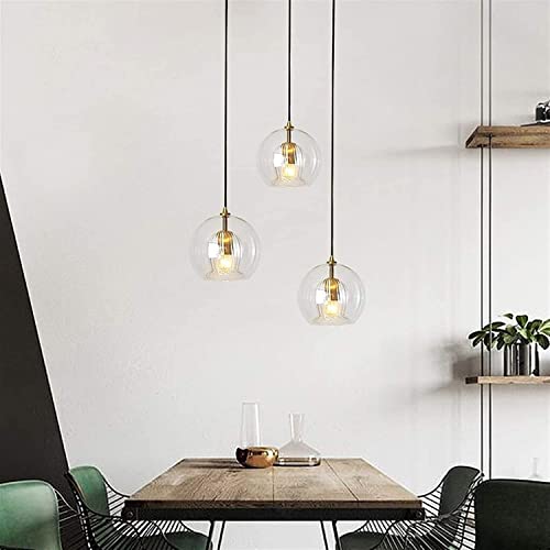 Lámpara colgante de bola de cristal E27 regulable para techo de comedor 6