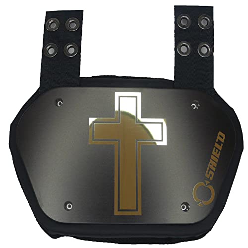 O Shield Golden Cross Chrome Football Back Plate, Lower Back Pads For Football Players, Rear Protector, Adult Fit #TOP2