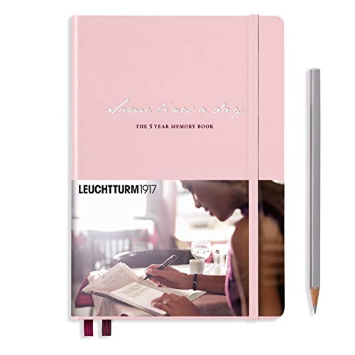 LEUCHTTURM1917 Some Lines A Day - 5 Year Memory Notebook - Hardcover Journal (Powder) - 366 Pages for 5 Years of Entries
