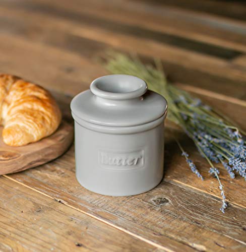 Butter Bell - The Original Butter Bell Crock by L. Tremain, French Ceramic Butter Dish, Café Matte Collection, Stone