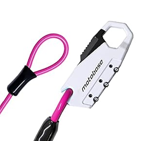 ロック@基本即日発送 バイクロック バイク チェーンロック 赤 レッド 5桁ダイヤル式