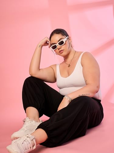 Image of ALZA Women's Cotton Oversized Joggers with Utility Pockets - Loose Fit High Waisted Track Pants for Gym, Yoga & Travel - Lightweight All-Season Lounge Sweatpants
