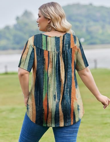 Image of IN'VOLAND Plus Size Tops for Women Short Sleeve Shirts Dressy Casual Tunics