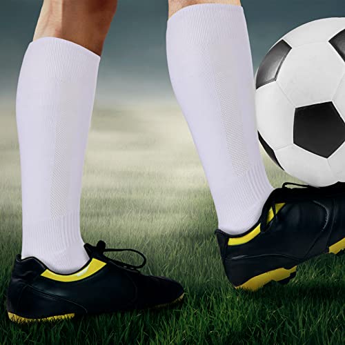 Handepo 4 Pairs Softball Sock Baseball Socks White Black Soccer Knee High for Men Women Adults Athletic Football Sports4