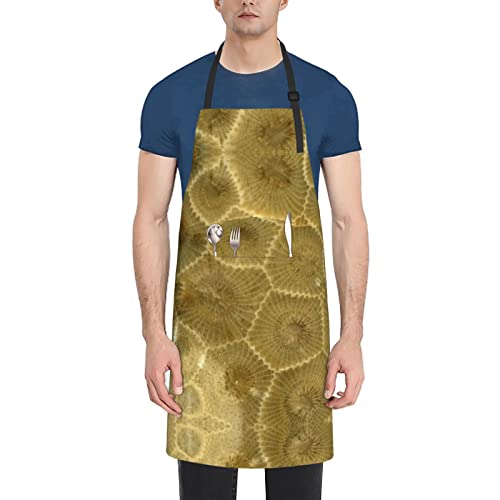 Lynsay Petoskey Stone Printed Waterproof Apron, Men's And Women's Kitchen Cooking With Pockets Adjustable Soft Apron #TOP25