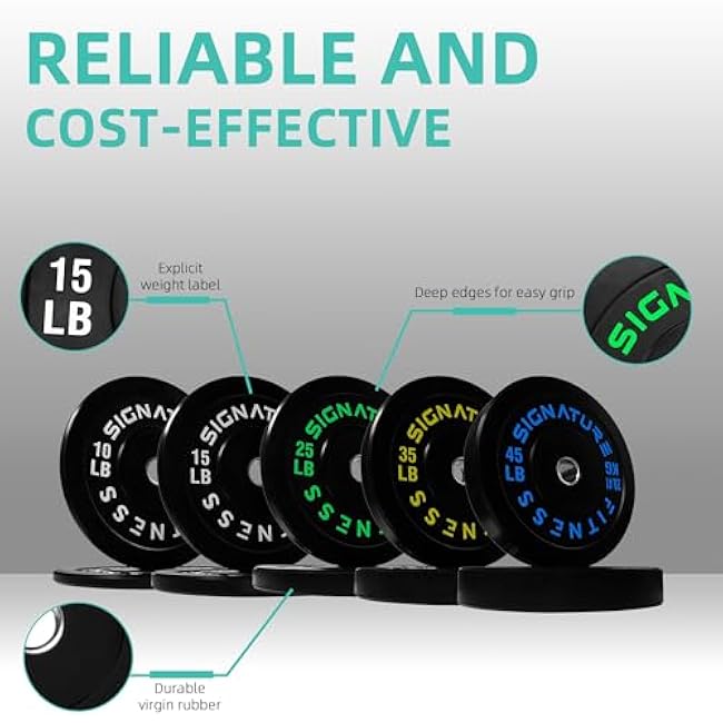 Olympic 2 Bumper Plates Set Including 260LB Weight Plates Set & 7FT Olympic Barbell Bar(305 Pounds Total), Multiple Packages