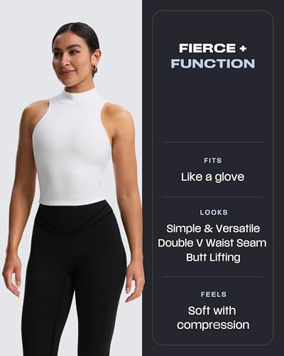 Aoxjox High Waisted Workout Siren Leggings for Women Hidden Scrunch Butt Lifting Tummy Control Yoga Pants 26"3